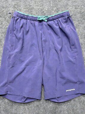 Patagonia Multi Trails Shorts Mens Small 8" Lavender Lined 57602 Teal Trim